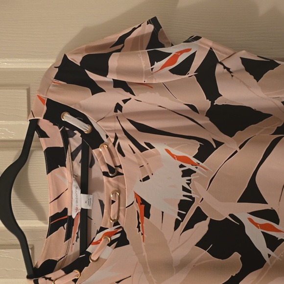 LIZ CLAIBORNE BRAND WOMEN'S SHORT SLEEVES PINK AND BLACK SUMMER TOP SIZE XL - Picture 10 of 16